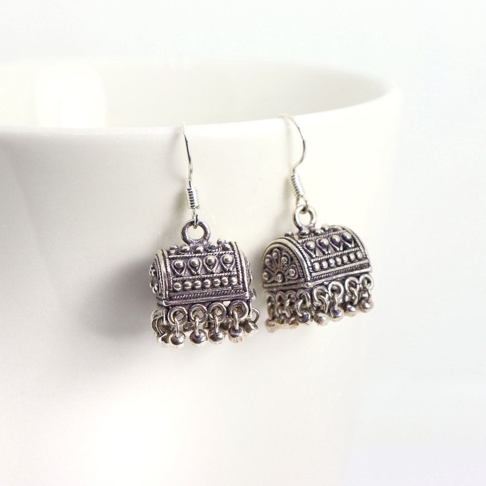Sterling Plated Boho Box Earrings